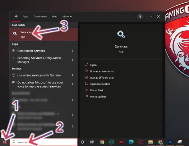 تعطيل Windows Defender عبر خدمات الويندوز (Services)