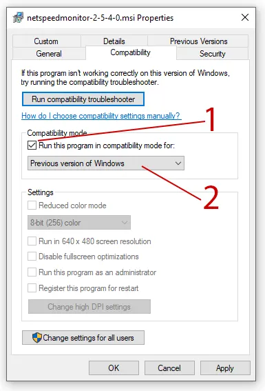 حل مشكل خطأ نظام التشغيل غير مدعوم في برنامج2 - NetSpeedMonitor