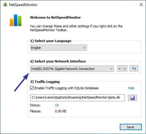 شريط أدوات مراقبة النطاق الترددي في Windows 10 3