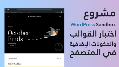 مشروع WordPress Sandbox الجديد اختبار القوالب والمكونات الإضافية في المتصفح
