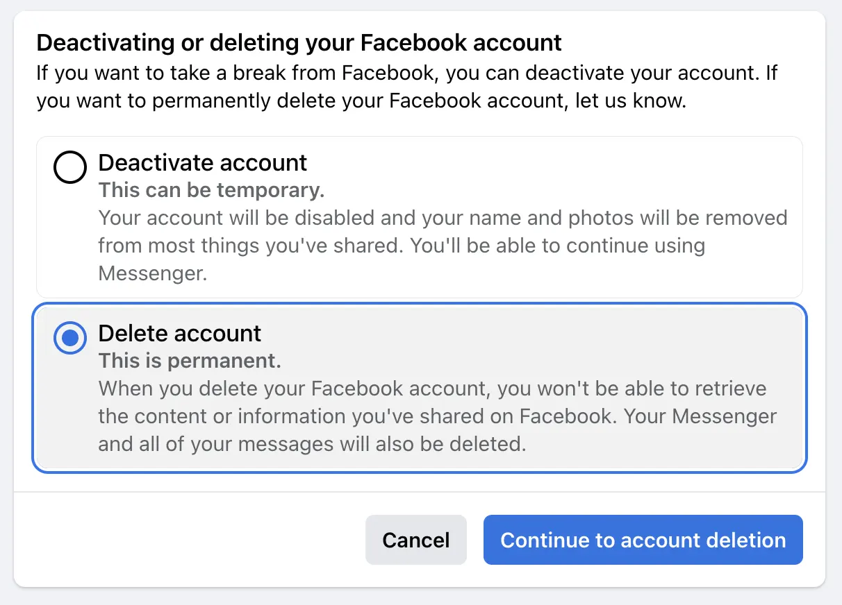 استرجع حساب فيس بوك محذوف نهائيًا قبل 30 يومًا